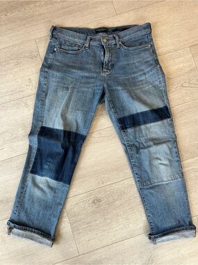 Banana Republic Two-Tone Blue Patchwork Boyfriend Jeans